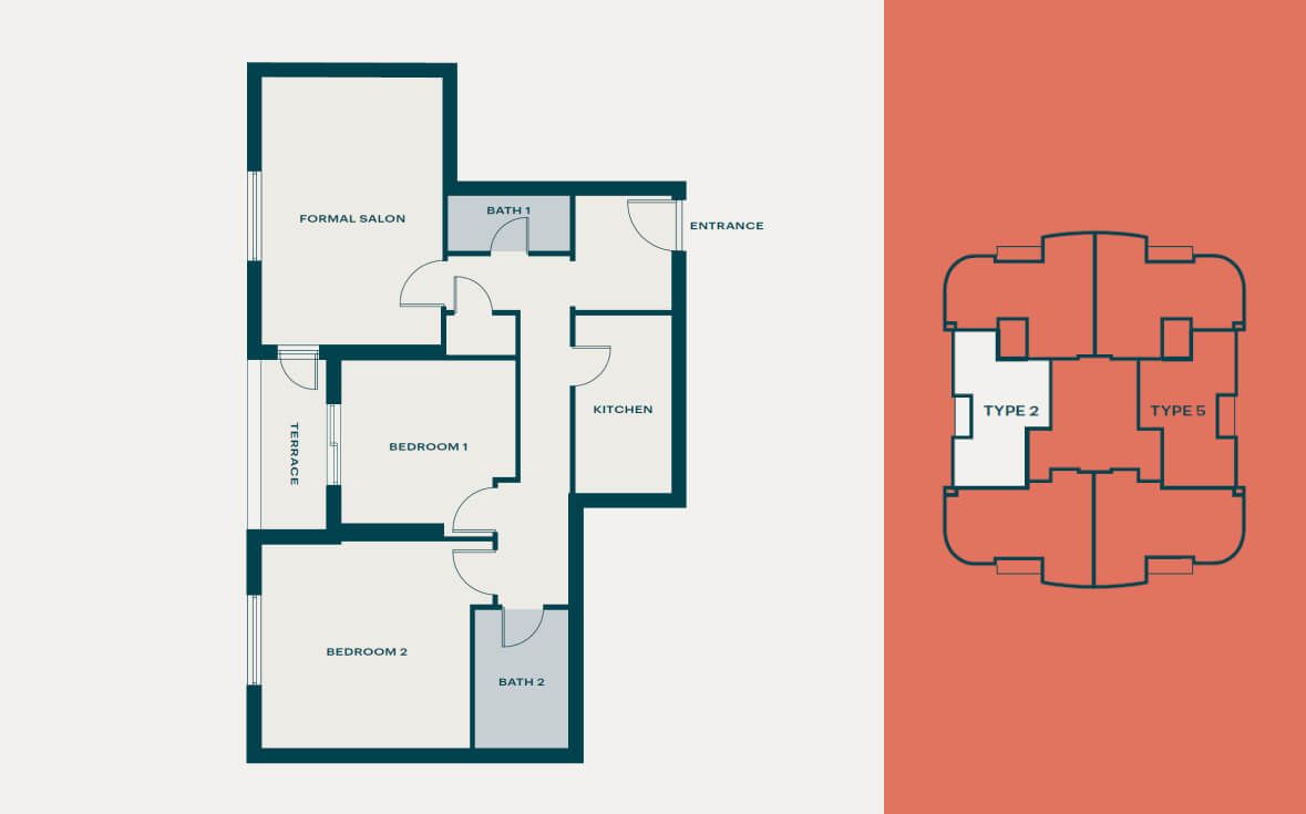 2 Bedroom - Apartment Type 2 & 5